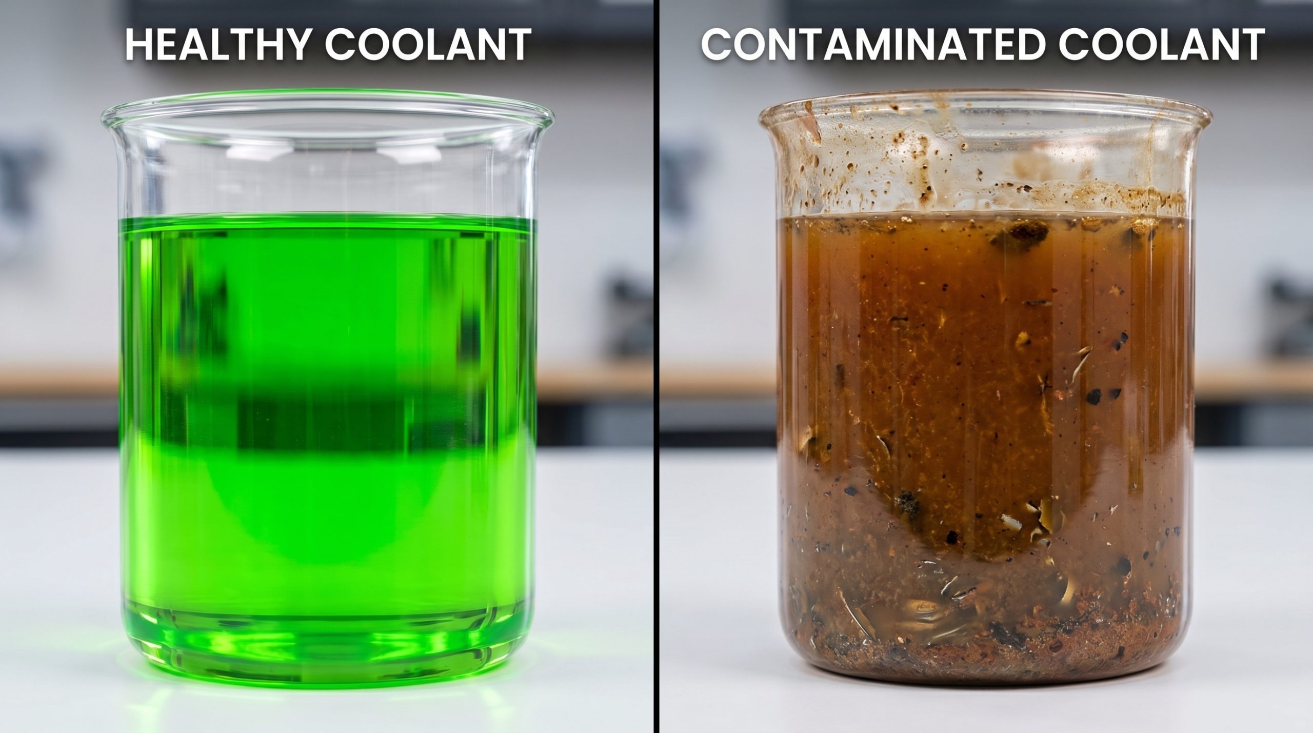 How to Flush a Car Radiator at Home (Step-by-Step Guide) Dirty vs Clean Coolant scaled