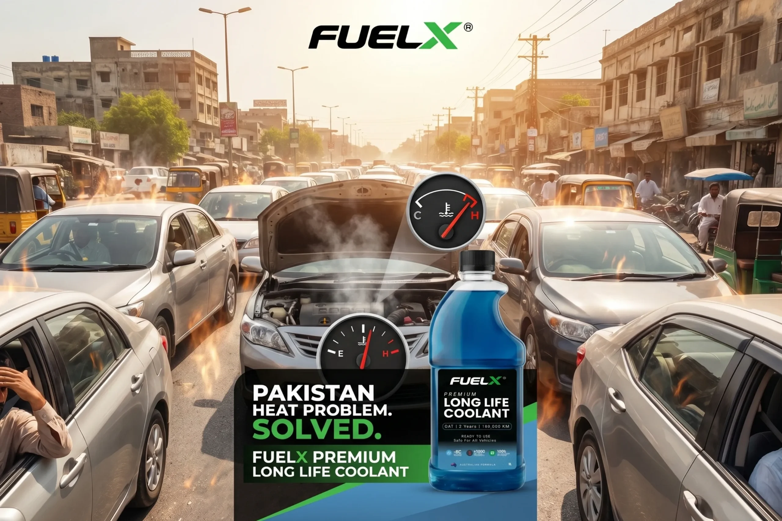 How to Choose the Right Coolant for Your Car Car overheating in Pakistan summer traffic