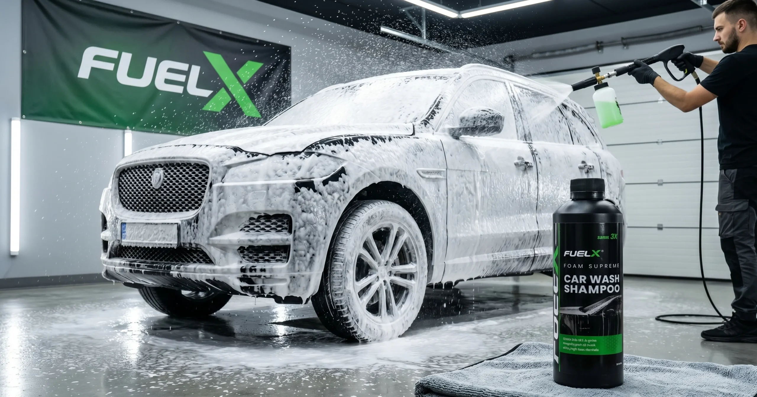 Foam Wash vs Traditional Car Wash: Which Is Better for Your Car? Car covered in thick snow foam during wash