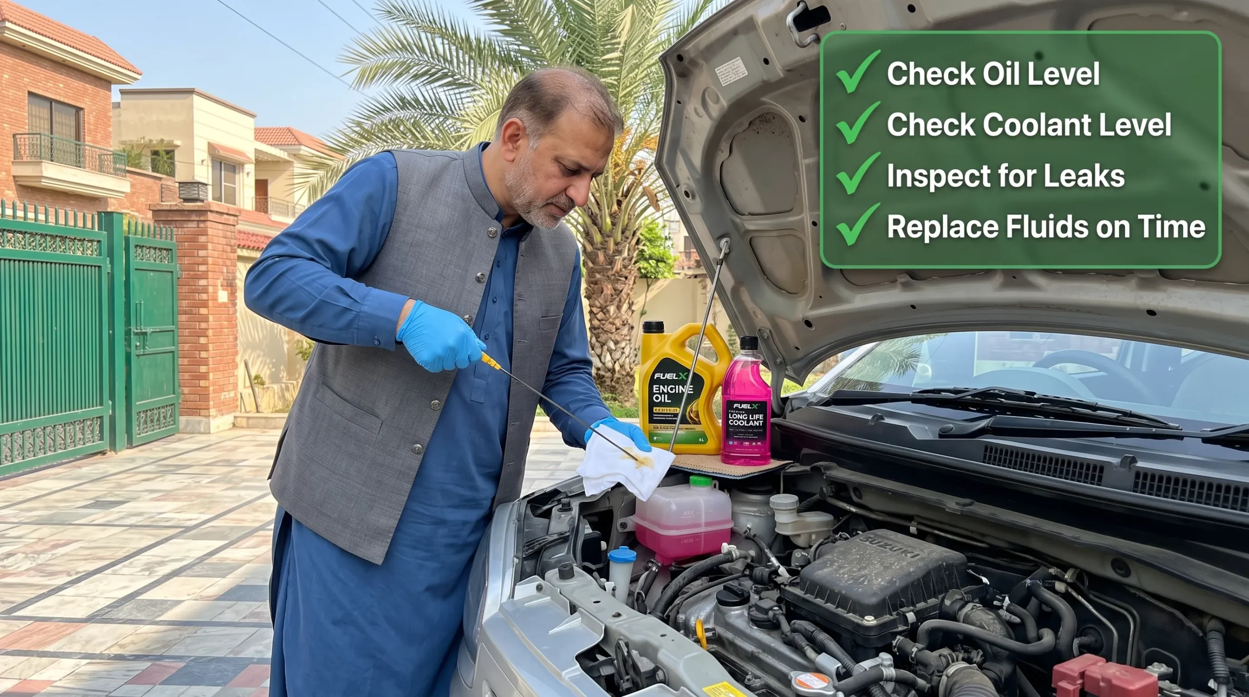 Engine Oil vs Engine Coolant: What's the Difference? (Complete 2026 Guide) Engine Oil and Coolant Maintenance Tips for Pakistani Drivers scaled